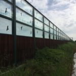 Barriere antirumore in legno e vetro